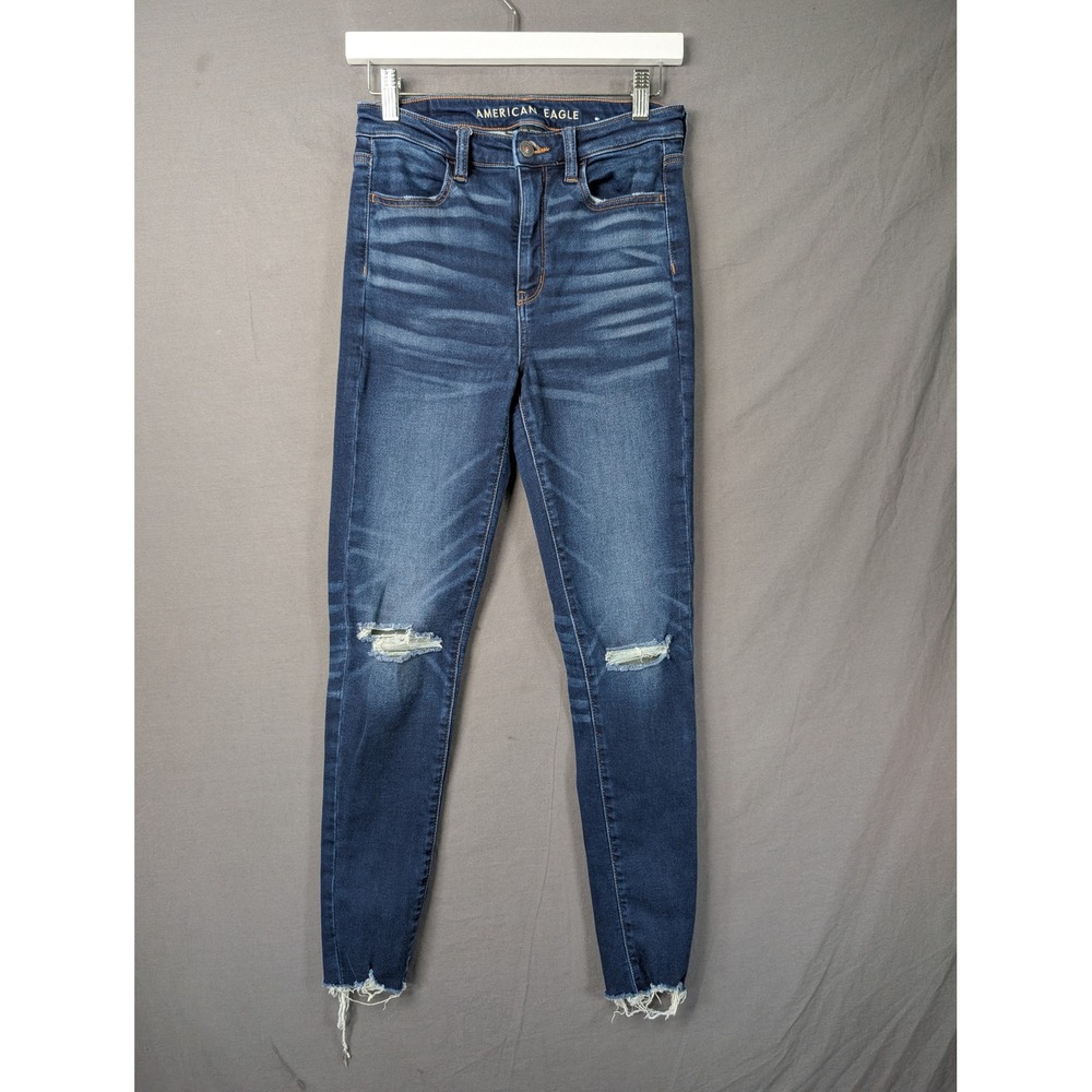 American Eagle Ne(x)t Level Stretch Skinny Jeans Distressed Blue 4 Regular